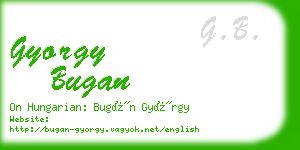 gyorgy bugan business card